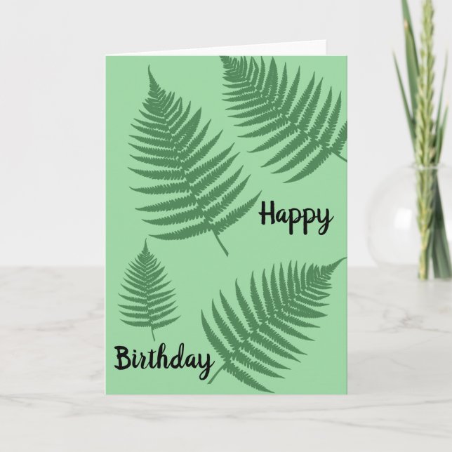 Carte d'anniversaire Feuille Green Fern (Devant)