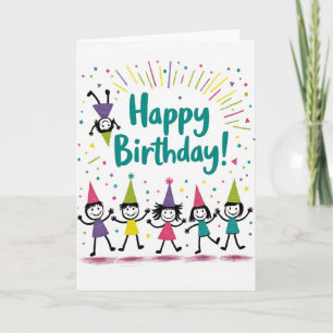 Carte d'anniversaire Figures dansantes