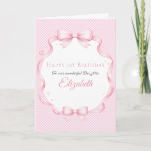 Carte d'anniversaire fille au ruban en gingembre r