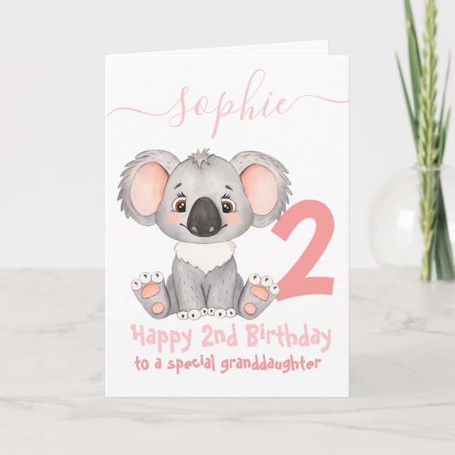 carte d'anniversaire fille Koala (Devant)
