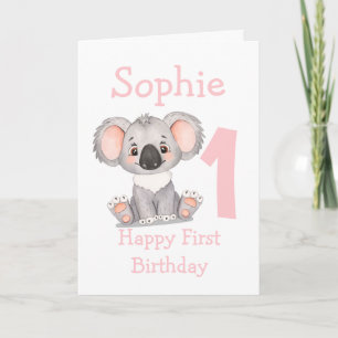 carte d'anniversaire fille Koala