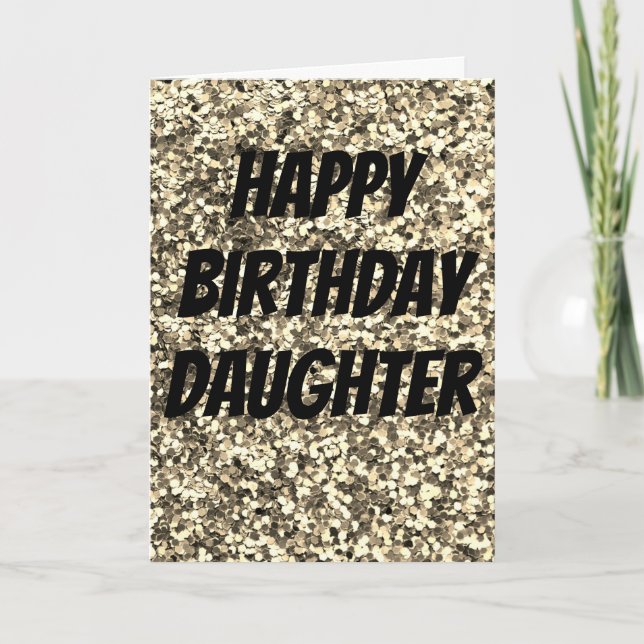 Carte d'anniversaire fille scintillante unique (Devant)