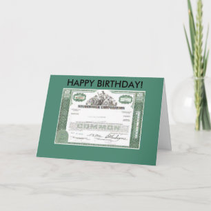 Carte d'anniversaire financière