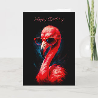 Carte d'anniversaire flamant rose fabuleux avec lu