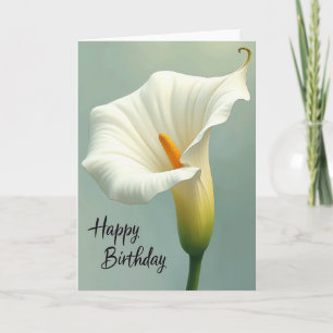 Carte d'anniversaire Fleur blanche en fleurs