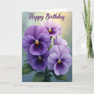 Carte d'anniversaire Fleur de pensée sucrée