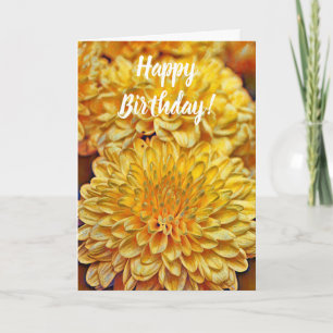 Carte d'anniversaire Fleur Jaune éclat lumineux