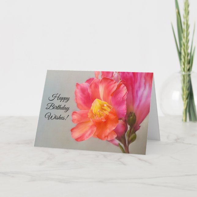 Carte d'anniversaire Fleur jolie Art (Devant)