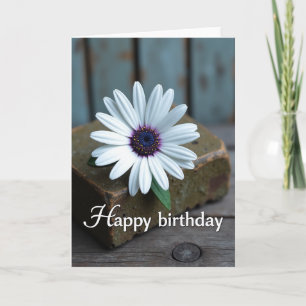 Carte d'anniversaire Fleur Rustique