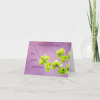 Carte d'anniversaire fleurie avec des souhaits cha