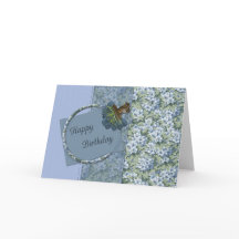 Carte d'anniversaire Fleurs Bleues