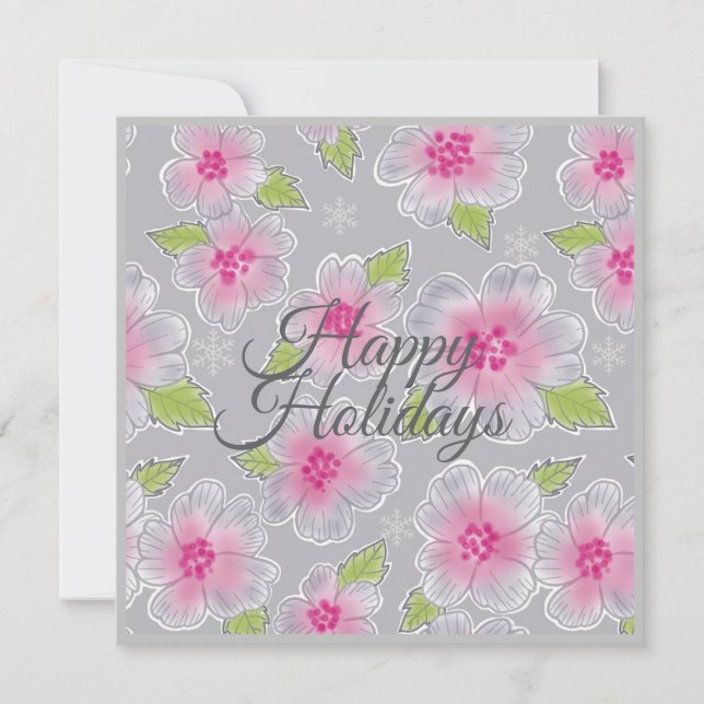 Carte d'anniversaire Fleurs Élégance Joyeuses Fête (Devant)