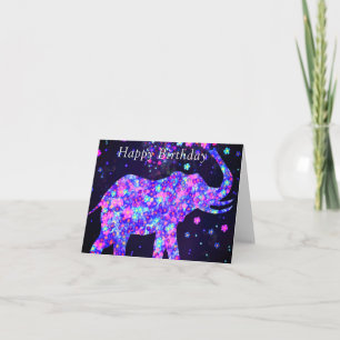 Carte d'anniversaire Fleurs Eléphants - Personnali