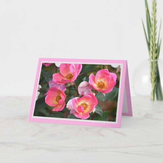 Carte d'anniversaire Fleurs roses magnifiques (Devant)