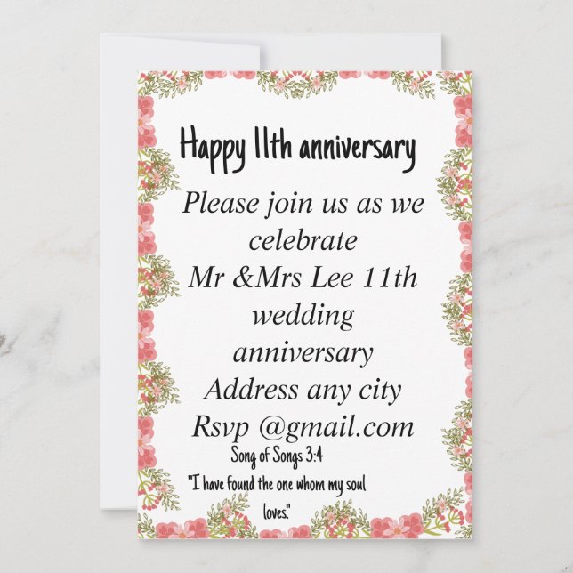 Carte d'anniversaire floral avec verse biblique |  (Devant)