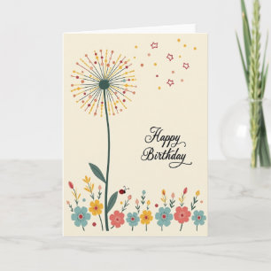 Carte d'anniversaire Floral Burst