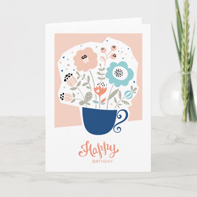 Carte d'anniversaire Floral Vase (Devant)