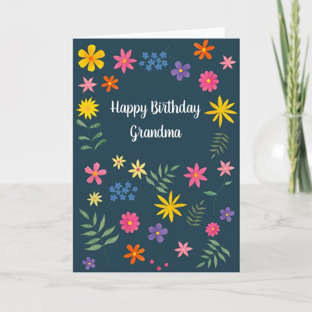 Carte d'anniversaire florale (Devant)