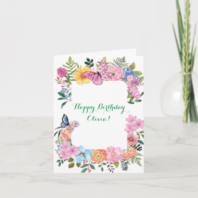 carte d'anniversaire florale (Devant)