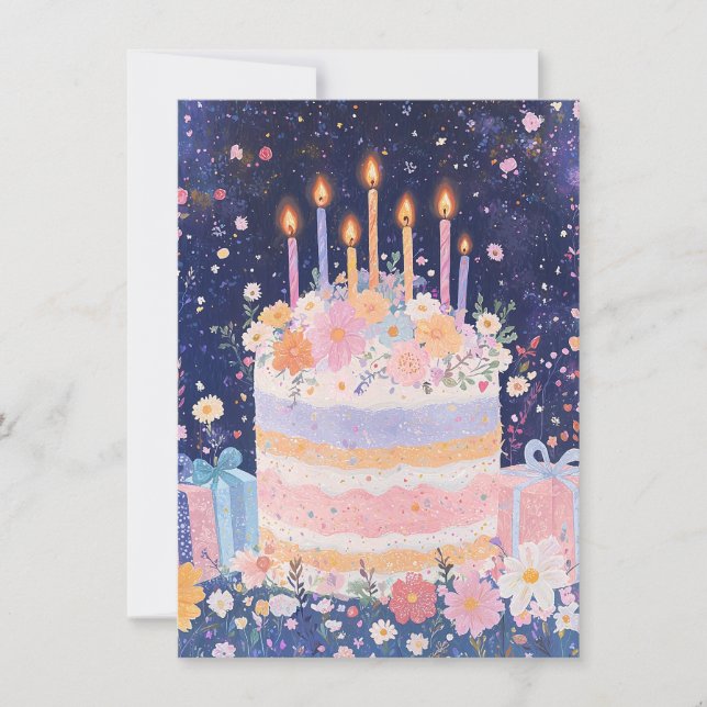 Carte d'anniversaire florale (Devant)