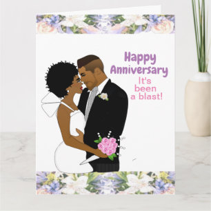 Carte d'anniversaire florale afro-américaine
