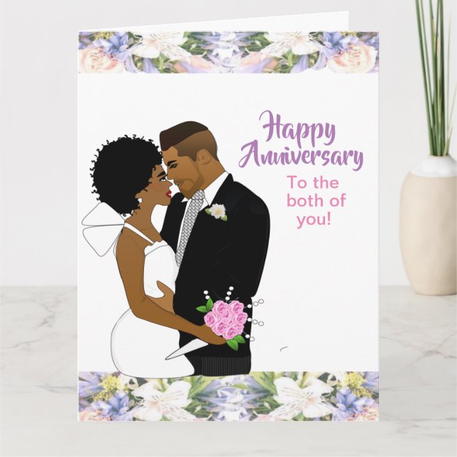 Carte d'anniversaire florale afro-américaine (Devant)