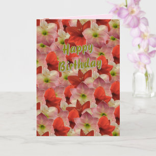 Carte d'anniversaire florale Amaryllis