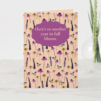Carte d'anniversaire florale aquarelle