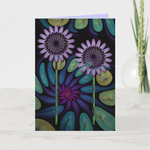 Carte d'anniversaire florale artistique avec le