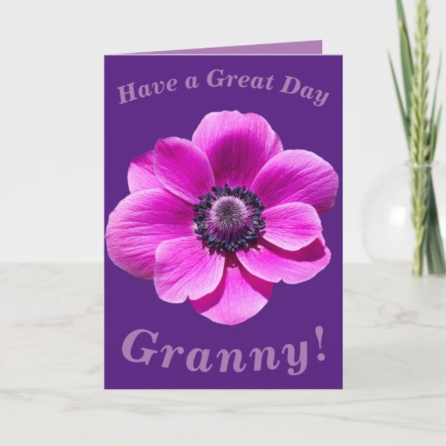 Carte d'anniversaire florale brillante et audacieu (Devant)