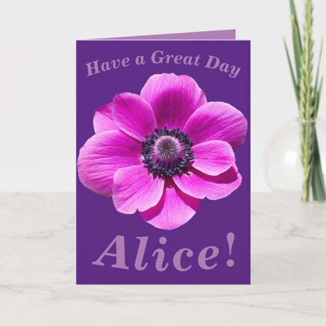 Carte d'anniversaire florale brillante et audacieu (Devant)