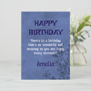 Carte d'anniversaire florale élégante