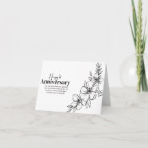 Carte d'anniversaire florale minimaliste simple