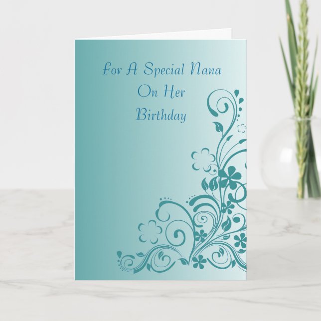 Carte d'anniversaire florale Nana (Devant)