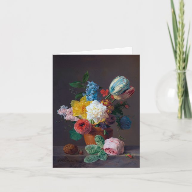 Carte d'anniversaire florale pliée (Devant)