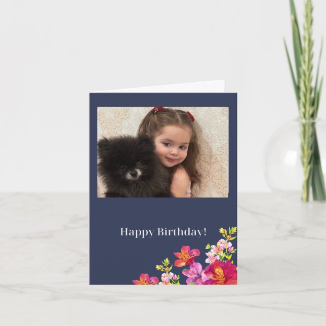 Carte d'anniversaire florale pour elle (Devant)