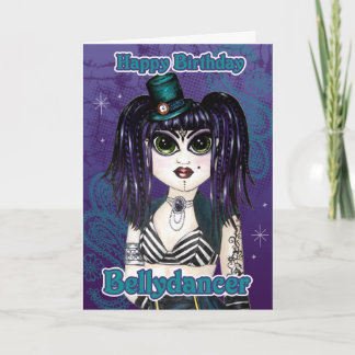Carte d'anniversaire foncée de danseuse du ventre