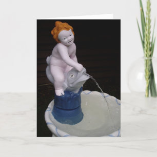 Carte d'anniversaire "Fountain Stattain Flower Wat