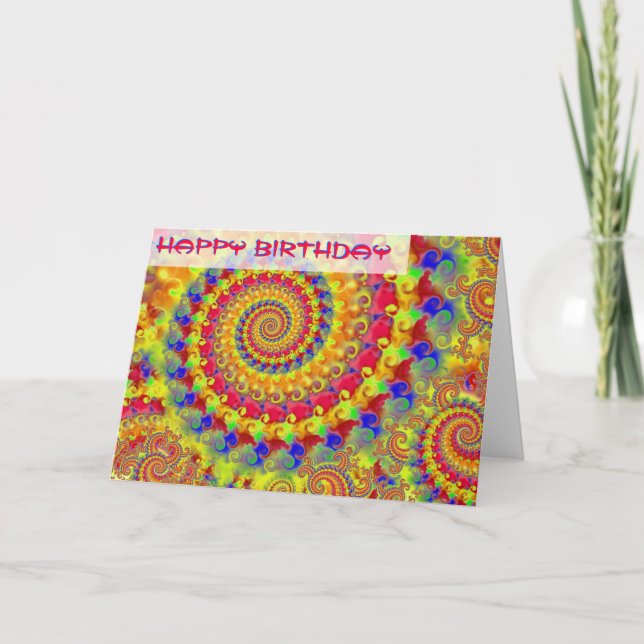 Carte d'anniversaire fractionnée Jaune (Devant)