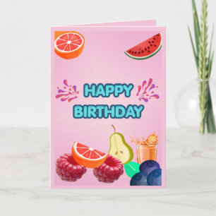 Carte d'anniversaire Fruit Coloré Joyeux