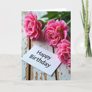 Carte d'anniversaire Fuchsia Froissée
