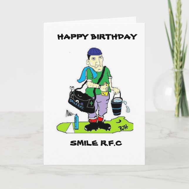 CARTE D'ANNIVERSAIRE FUNNY RUGBY (Devant)