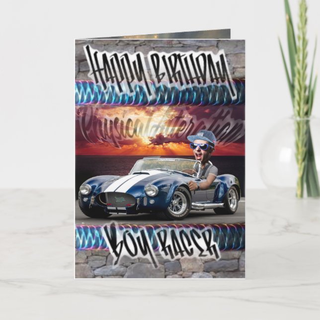 Carte d'anniversaire garçon coureur (Devant)