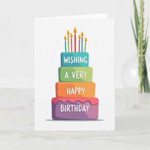 Carte d'anniversaire Gâteau à dégradé