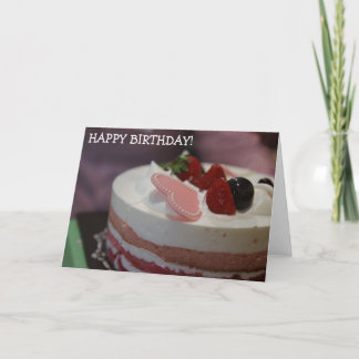 Carte d'anniversaire : Gâteau à la crème, aux frui