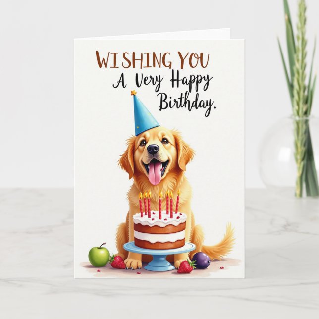 Carte d'anniversaire Gâteau Chien Joyeux (Devant)
