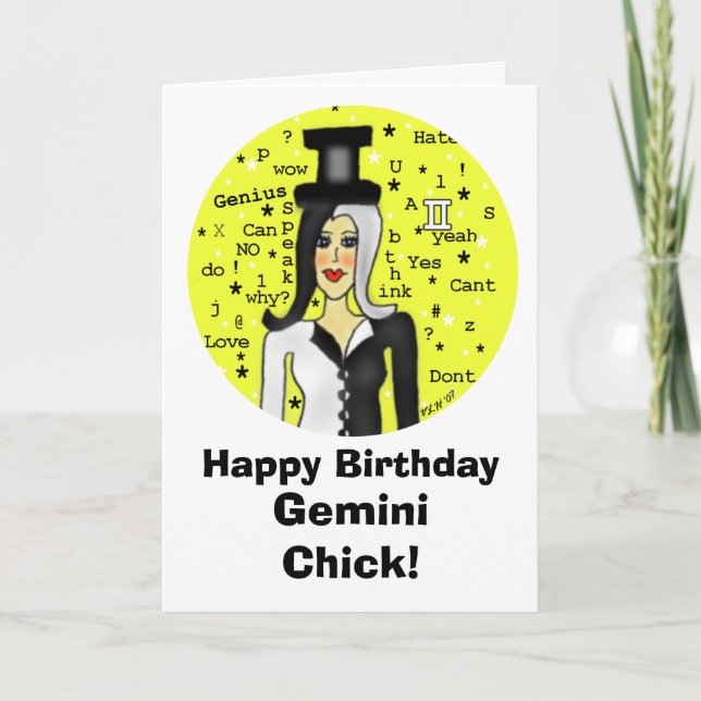 Carte d'anniversaire Gemini Chick (Devant)