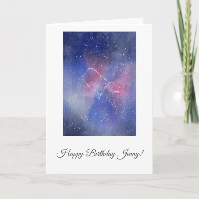 Carte d'anniversaire Gemini personnalisable (Devant)
