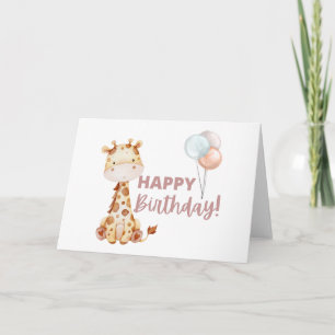 Carte d'anniversaire Giraffe 