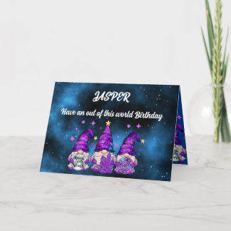 Carte d'anniversaire Gnome Galaxy